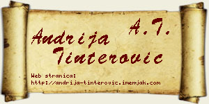 Andrija Tinterović vizit kartica